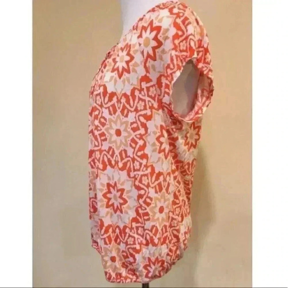 Old navy top size medium orange white floral tie - Picture 6 of 9